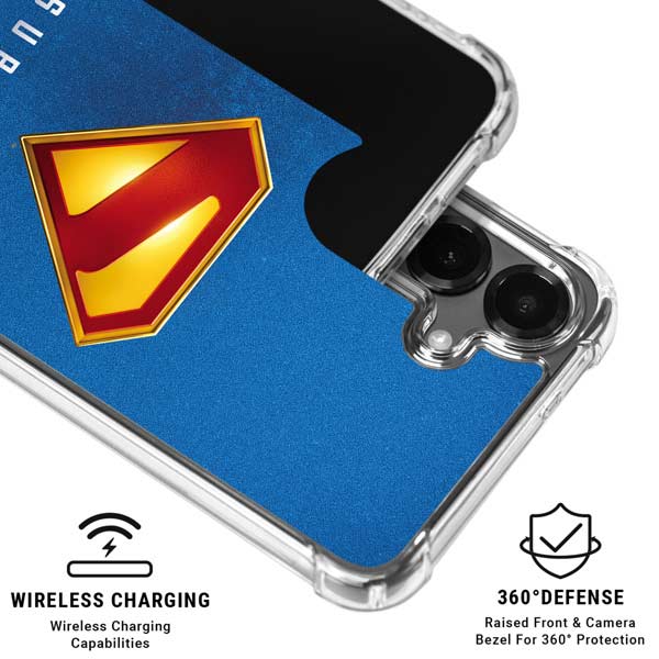 Superman 2025 Classic Superman Shield Emblem Galaxy S26 Clear Case