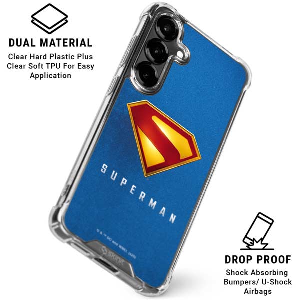 Superman 2025 Classic Superman Shield Emblem Galaxy S26 Clear Case