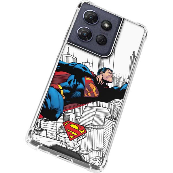 DC Comics Superman Super Speed Flying Over City Moto G 5G (2025) Clear Case