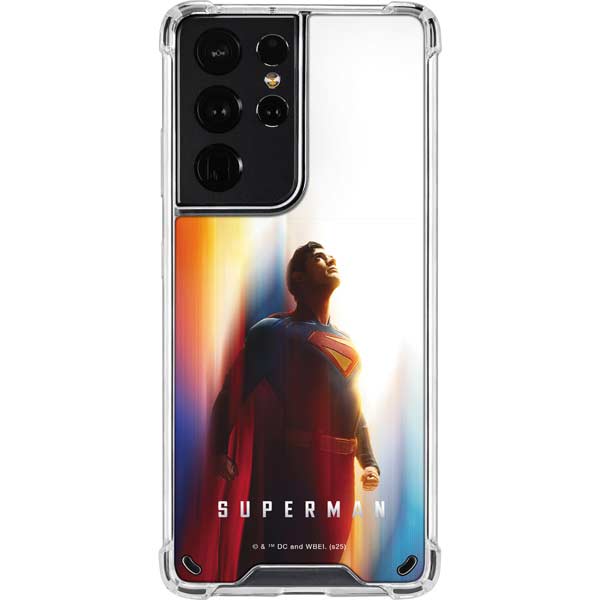 Superman 2025 Man of Steel Ascension Heroic Glow Galaxy S21 Ultra 5G Clear Case
