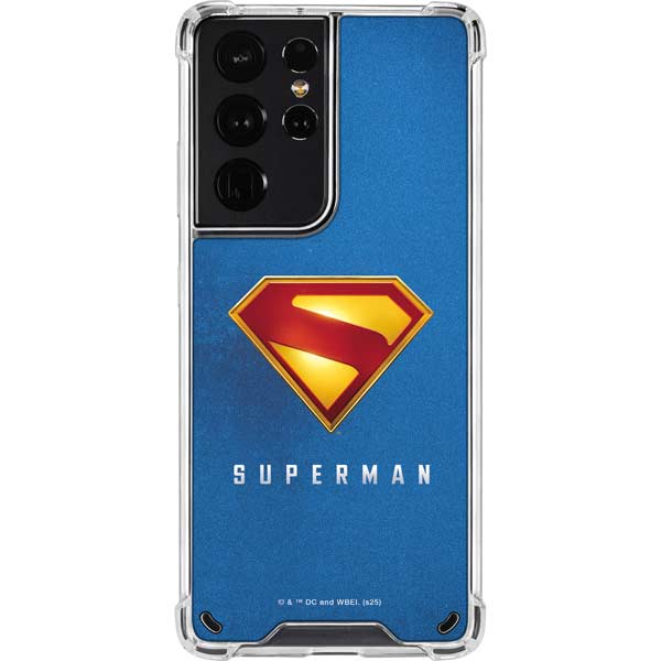 Superman 2025 Classic Superman Shield Emblem Galaxy S21 Ultra 5G Clear Case