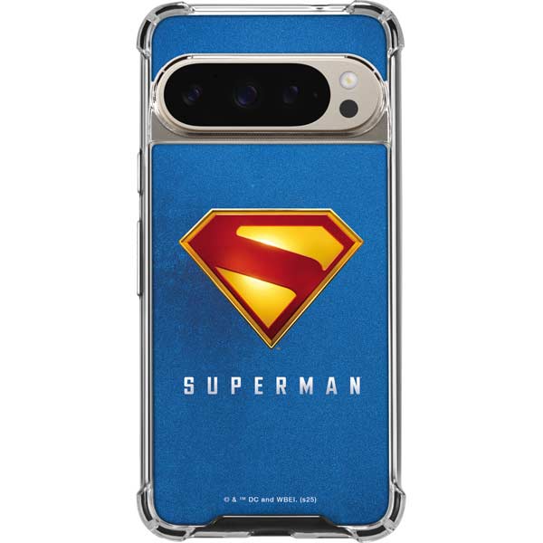 Superman 2025 Classic Superman Shield Emblem Google Pixel 9 Pro XL Clear Case