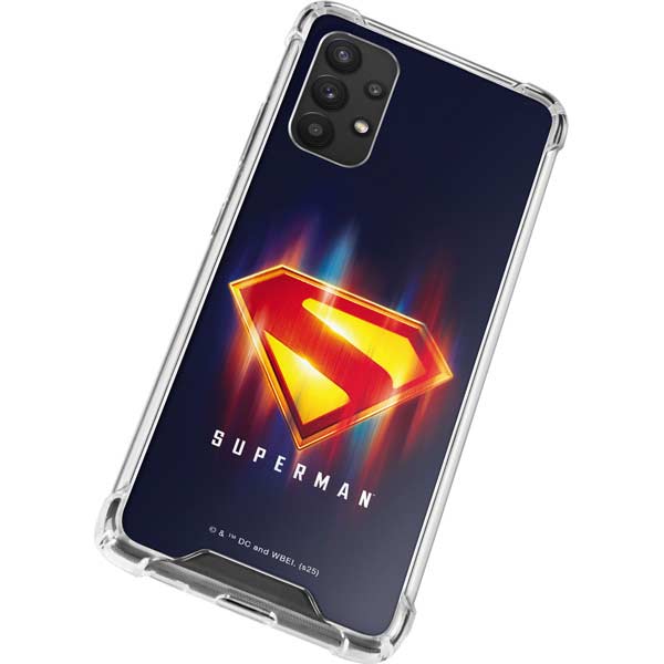 Superman 2025 Energy Shield Neon Emblem Galaxy A32 5G Clear Case
