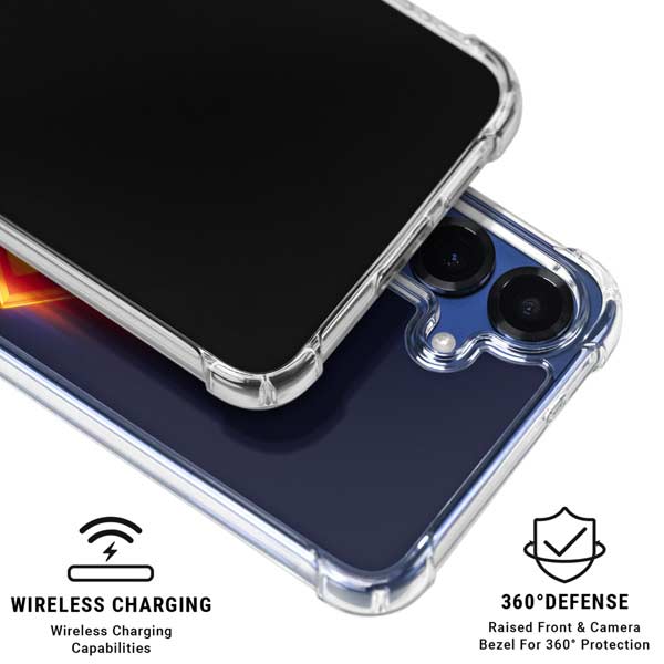 Superman 2025 Energy Shield Neon Emblem Galaxy S25 Plus Clear Case