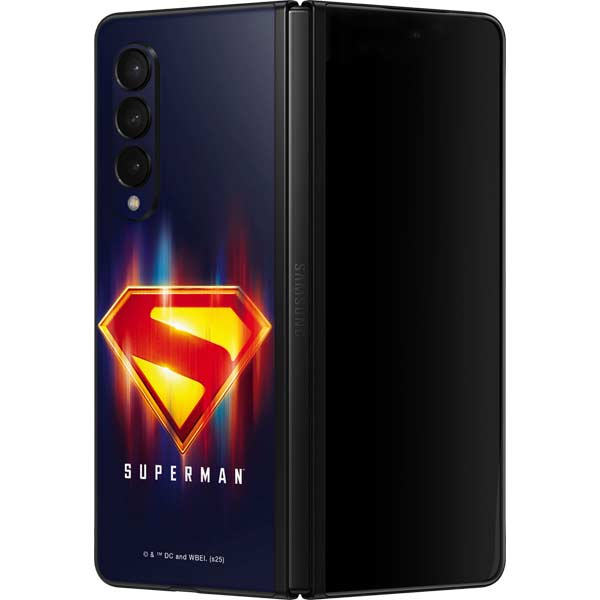 Superman 2025 Energy Shield Neon Emblem Galaxy Z Fold3 5G Skin