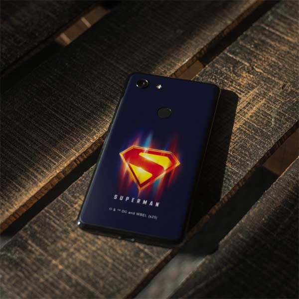 Superman 2025 Energy Shield Neon Emblem Google Pixel 3 Skin
