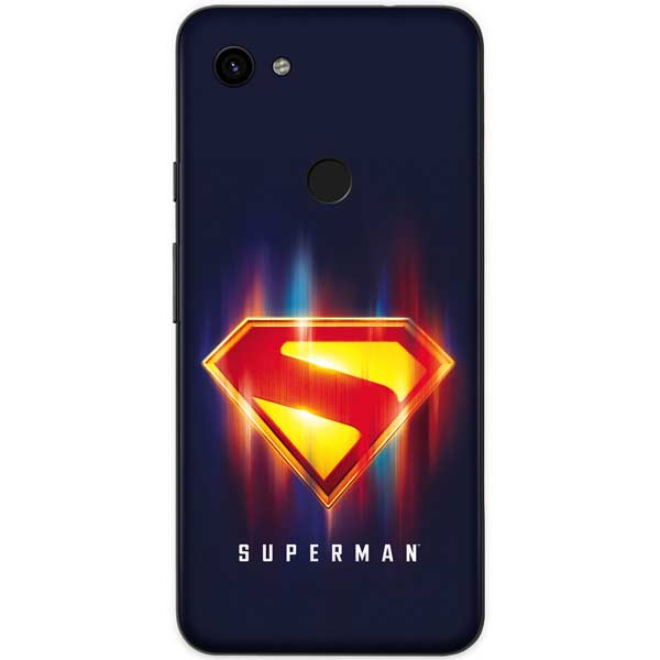 Superman 2025 Energy Shield Neon Emblem Google Pixel 3a Skin