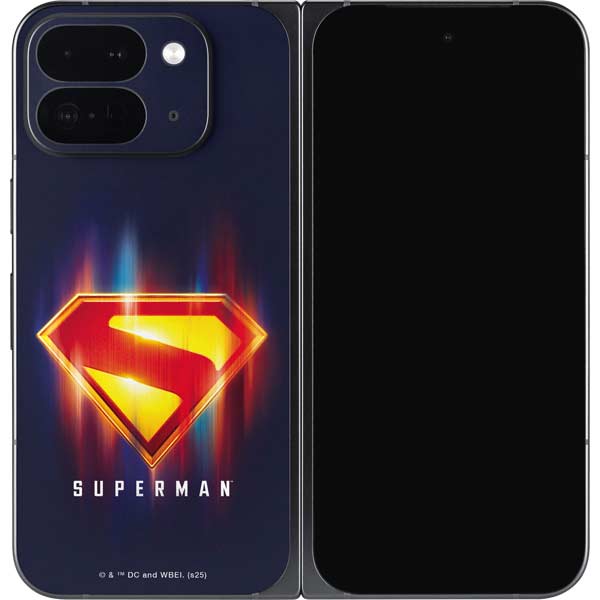 Superman 2025 Energy Shield Neon Emblem Google Pixel 9 Pro Fold Skin