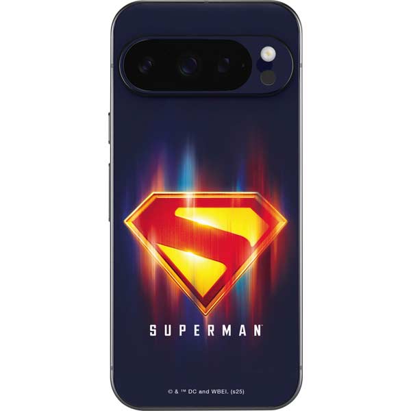 Superman 2025 Energy Shield Neon Emblem Google Pixel 9 Pro Skin