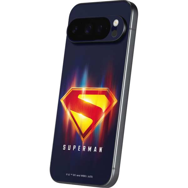 Superman 2025 Energy Shield Neon Emblem Google Pixel 9 Pro Skin