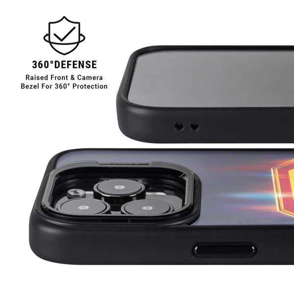 Superman 2025 Energy Shield Neon Emblem iPhone 14 Pro Kickstand Case