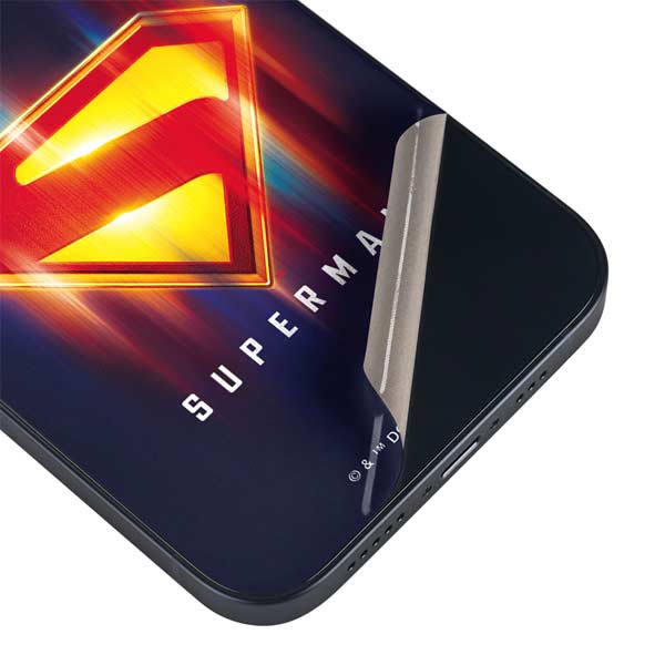 Superman 2025 Energy Shield Neon Emblem iPhone 15 Plus Skin
