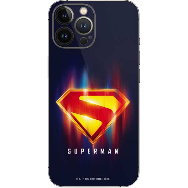 Superman 2025 Energy Shield Neon Emblem iPhone 15 Pro Max Skin