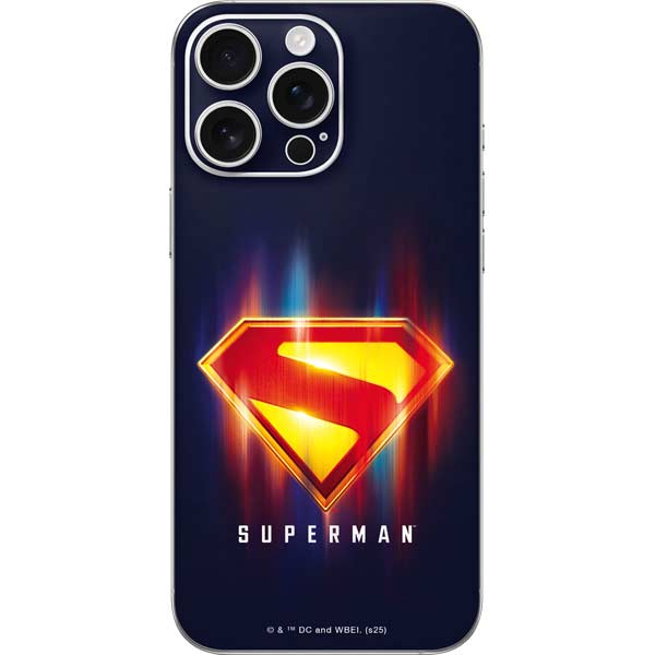 Superman 2025 Energy Shield Neon Emblem iPhone 16 Pro Max Skin