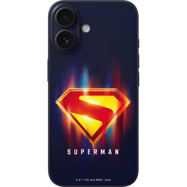 Superman 2025 Energy Shield Neon Emblem iPhone 16 Skin