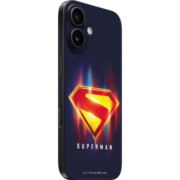 Superman 2025 Energy Shield Neon Emblem iPhone 16 Skin