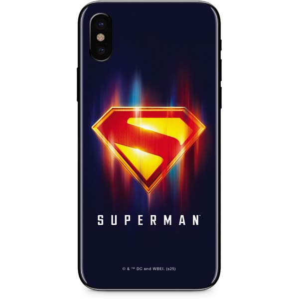 Superman 2025 Energy Shield Neon Emblem iPhone X Skin
