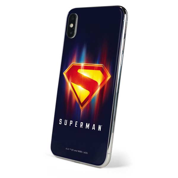 Superman 2025 Energy Shield Neon Emblem iPhone X Skin