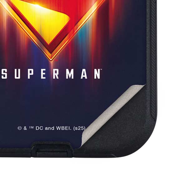 Superman 2025 Energy Shield Neon Emblem Otterbox Defender iPhone Skin