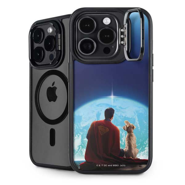 Superman 2025 Superman & Krypto watch the Earth iPhone 14 Pro Max Kickstand Case