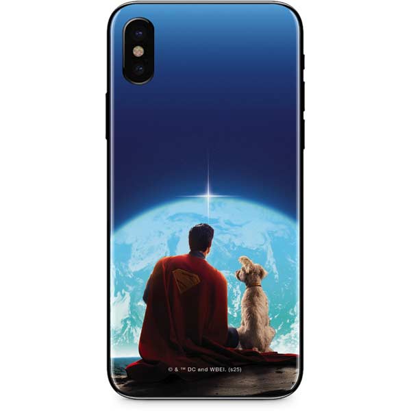 Superman 2025 Superman & Krypto watch the Earth iPhone X Skin