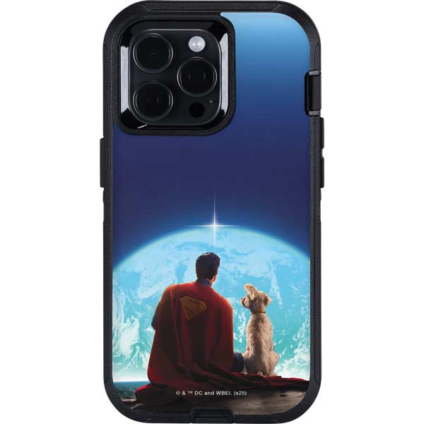 Superman 2025 Superman & Krypto watch the Earth Otterbox Defender iPhone Skin