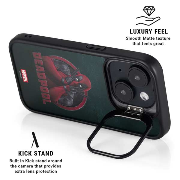 Marvel Deadpool Legacy Surprised Deadpool iPhone 16 Plus Kickstand Case