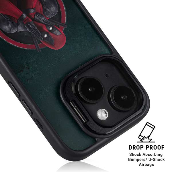 Marvel Deadpool Legacy Surprised Deadpool iPhone 16 Plus Kickstand Case