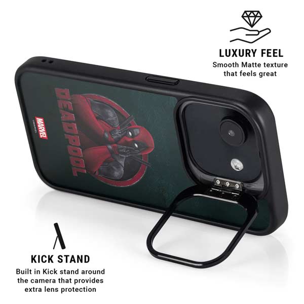 Marvel Deadpool Legacy Surprised Deadpool iPhone 16e Kickstand Case