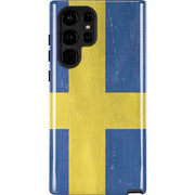Sweden Flag Distressed Galaxy Cases