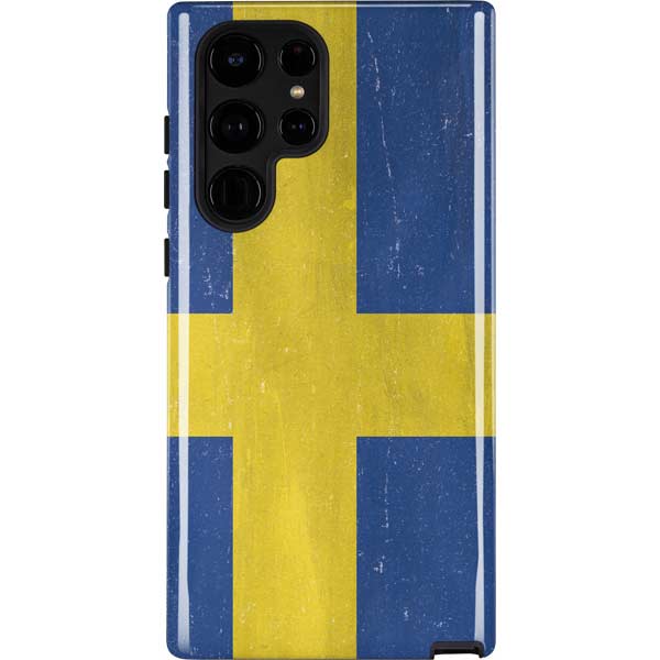 Sweden Flag Distressed Galaxy Cases