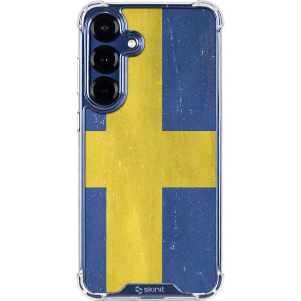 Sweden Flag Distressed Galaxy S25 Plus Clear Case