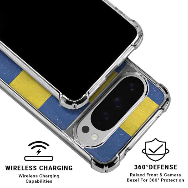 Sweden Flag Distressed Google Pixel 10 Pro Clear Case