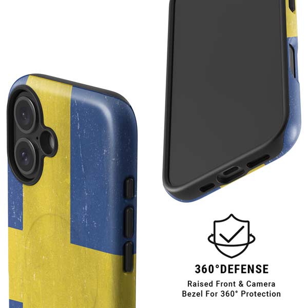 Sweden Flag Distressed iPhone 16 Plus Magsafe Impact Case
