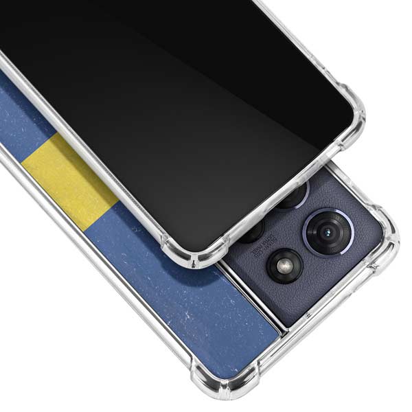 Sweden Flag Distressed Moto G 5G (2025) Clear Case