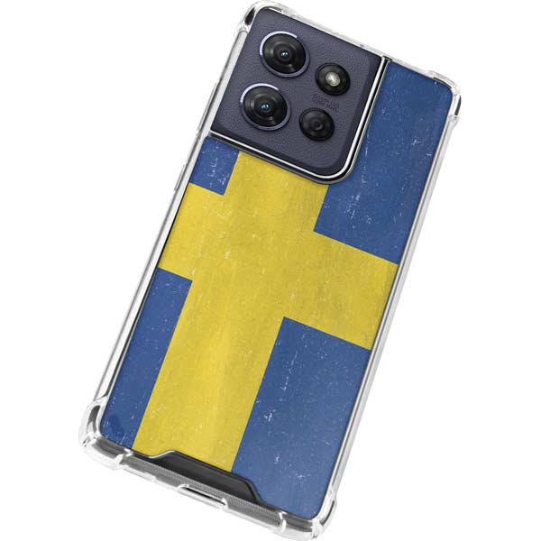 Sweden Flag Distressed Moto G Play 5G (2025) Clear Case
