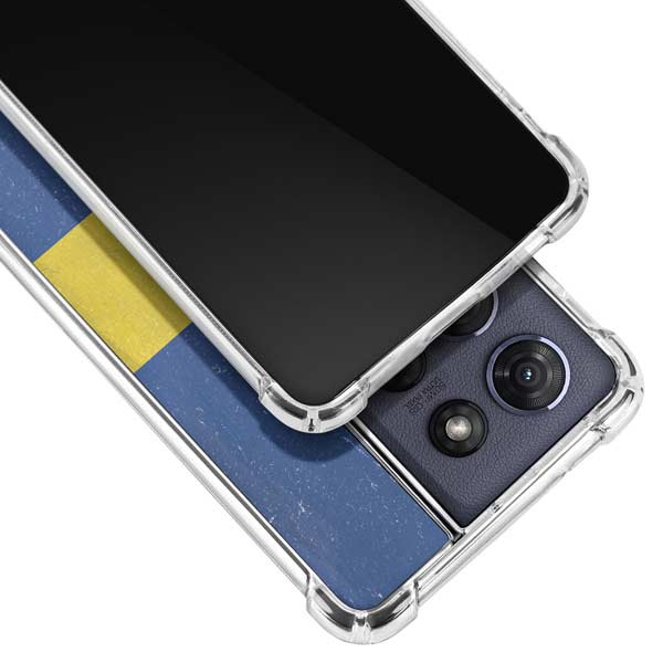 Sweden Flag Distressed Moto G Power 5G (2025) Clear Case