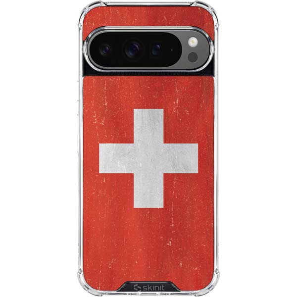 Switzerland Flag Distressed Google Pixel 10 Pro Clear Case
