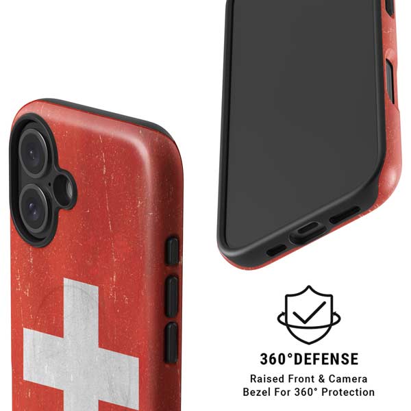 Switzerland Flag Distressed iPhone 16 Magsafe Impact Case