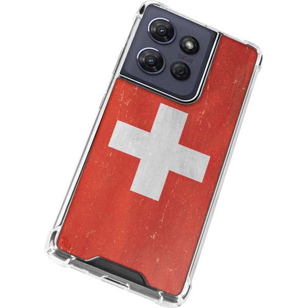 Switzerland Flag Distressed Moto G Power 5G (2025) Clear Case