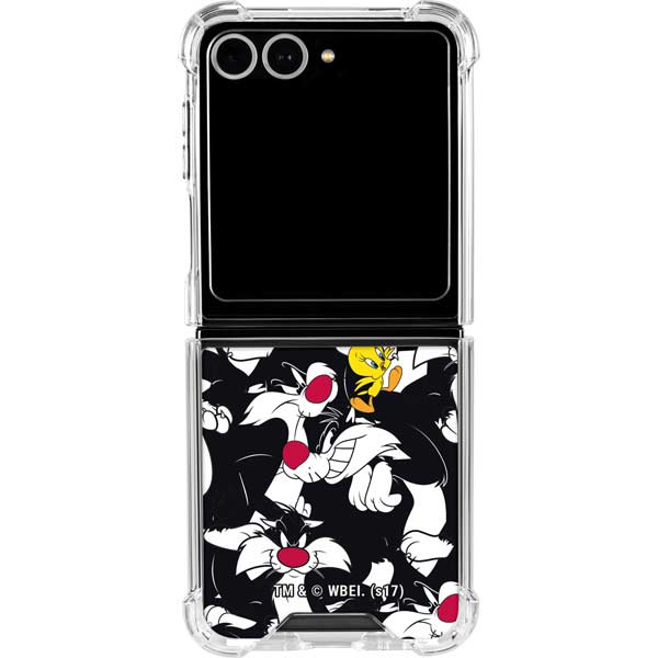 Looney Tunes Sylvester and Tweety Super Sized Galaxy Z Flip7 Clear Case