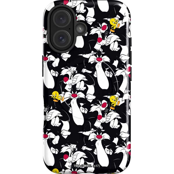 Looney Tunes Sylvester and Tweety Super Sized iPhone 16 Magsafe Impact Case