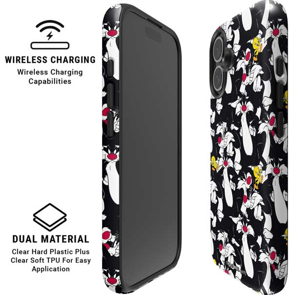 Looney Tunes Sylvester and Tweety Super Sized iPhone 16 Magsafe Impact Case