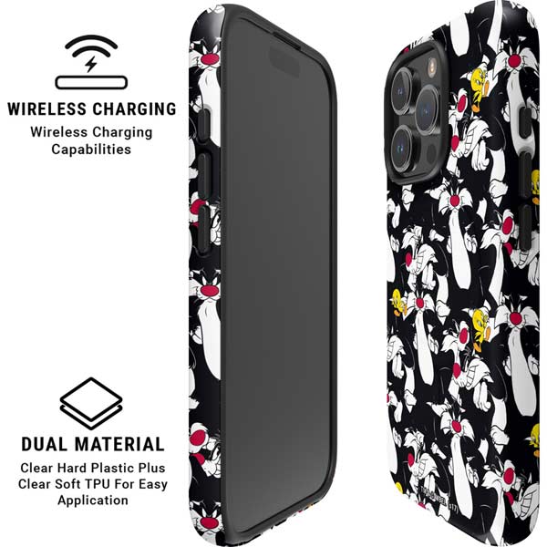Looney Tunes Sylvester and Tweety Super Sized iPhone 16 Pro Magsafe Impact Case