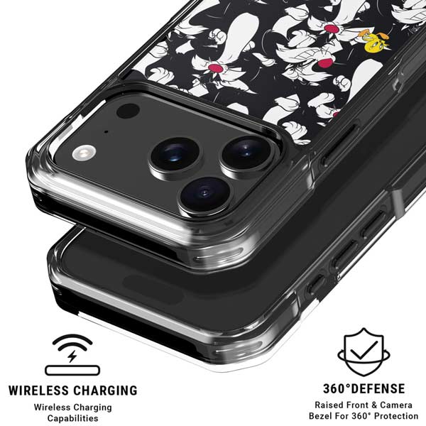 Looney Tunes Sylvester and Tweety Super Sized iPhone 17 Pro Clear Case