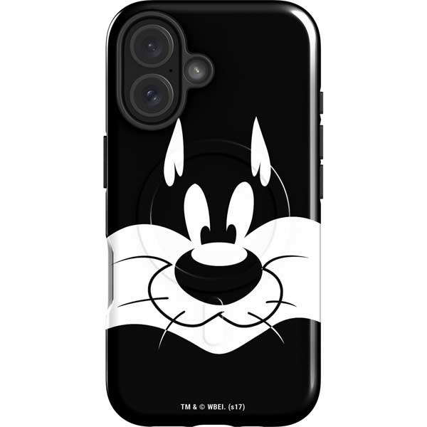 Looney Tunes Sylvester the Cat Black and White iPhone 16 Plus Magsafe Impact Case