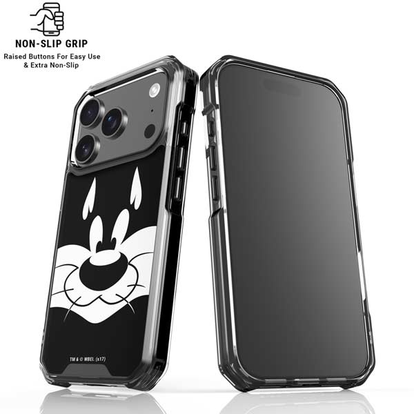 Looney Tunes Sylvester the Cat Black and White iPhone 17 Pro Clear Case