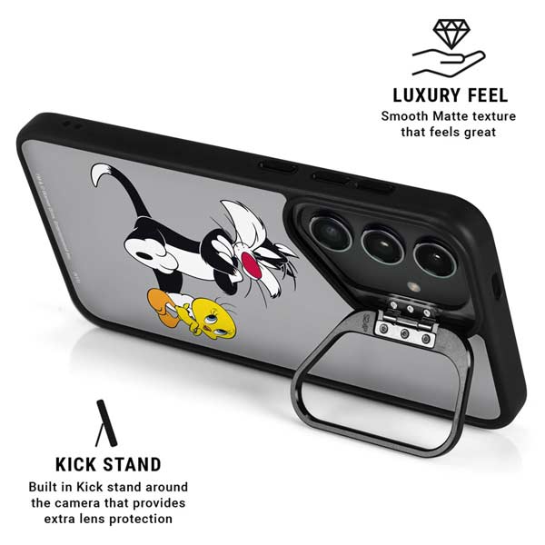 Looney Tunes Sylvester Tweety Bird Crossed Arms Galaxy S26 Kickstand Case