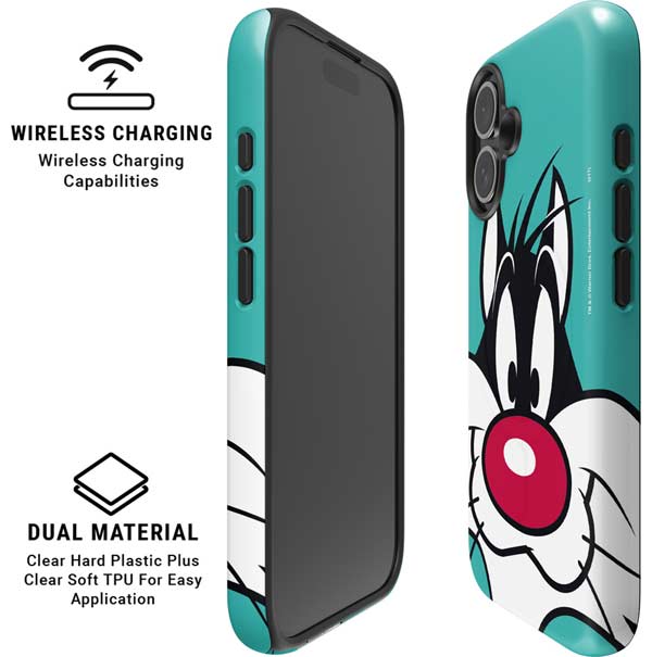 Looney Tunes Sylvester Zoomed In iPhone 16 Magsafe Impact Case