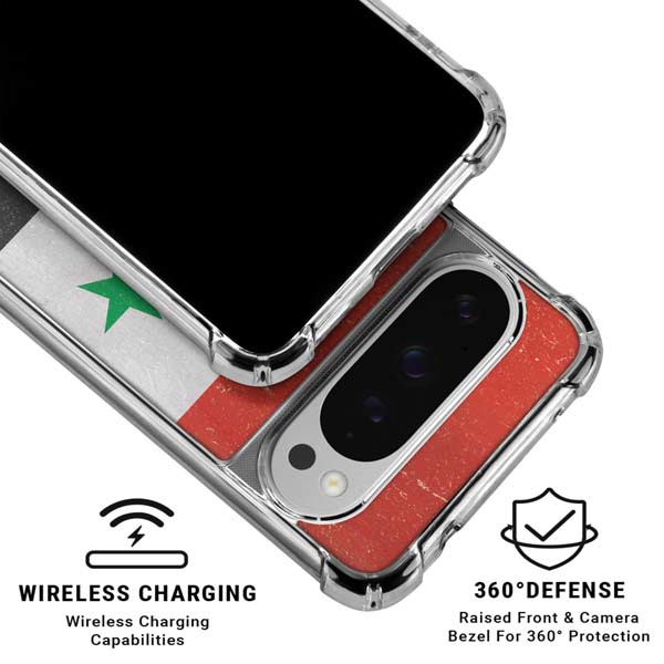 Syria Flag Distressed Google Pixel 10 Pro Clear Case